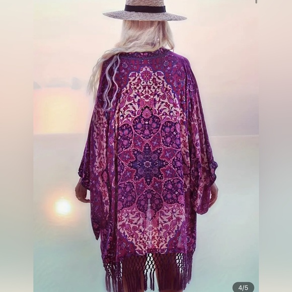 Pink boho bikini cover up - Picture 1 of 4